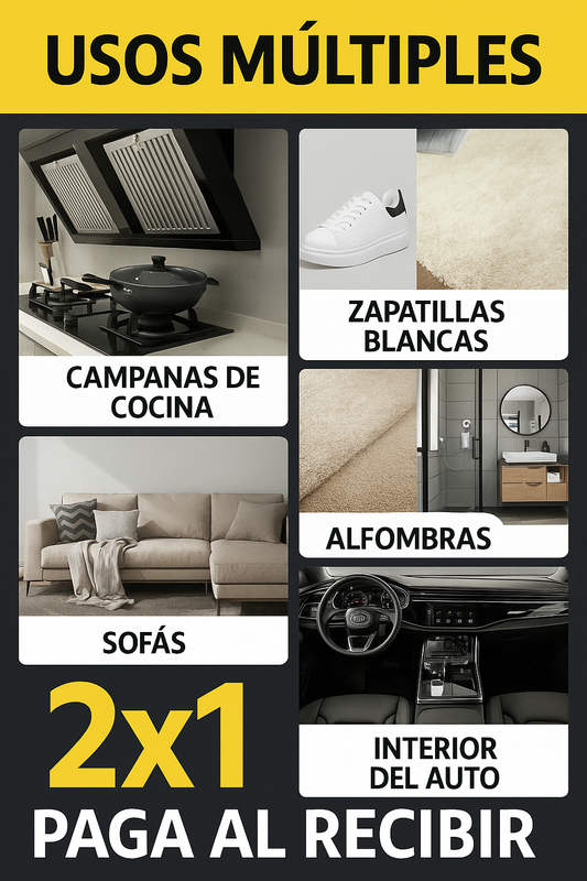 Foam Cleaner - 2x1 - Limpieza rápida y segura con espuma activa.