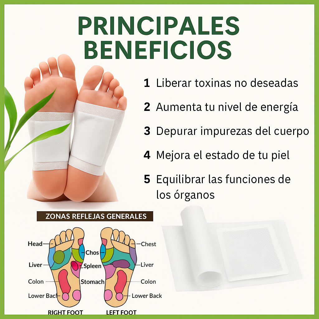Parches Detox - 3x1 Kinokis para pies.