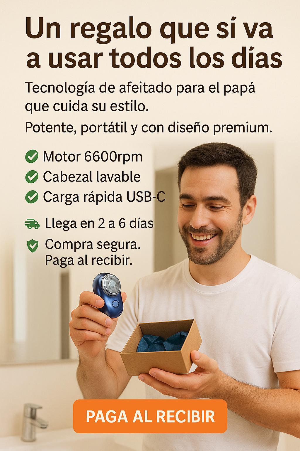 🧼 ¡Mini afeitadora, mega regalo! – Sorprende a tu padre con algo que realmente sirve.