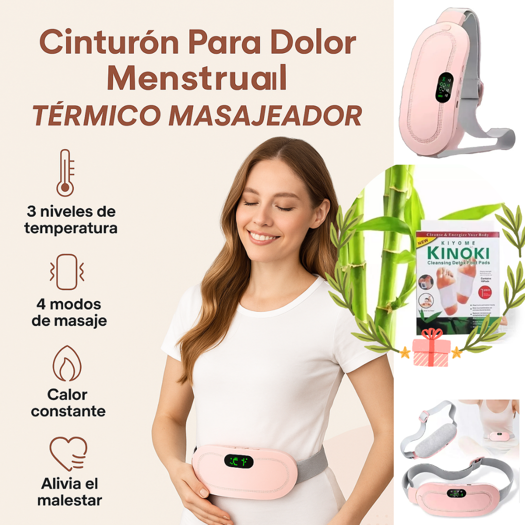 Alivio Menstrual con Masajes y Calor + 10 Parches Detox ¡GRATIS!