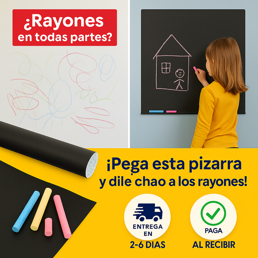 La solución antitablet que usan las mamás - Pizarra Adhesiva Tiza Niños